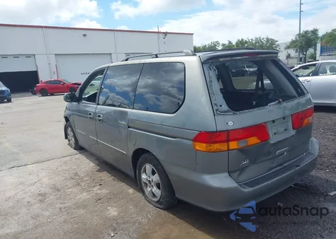 2002 Honda Odyssey Ex из США, поврежденный, VIN 5FNRL186O2BO26714